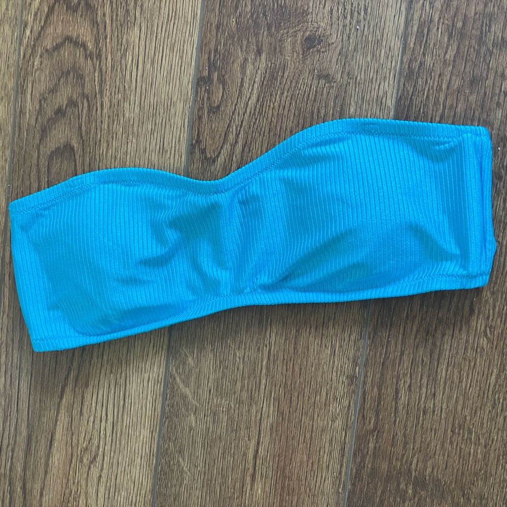 Aerie Shiny Ribbed Bandeau Bikini Top
